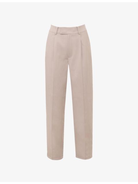 House of CB Hayden Wide-Leg Mid-Rise Stretch-Woven Trousers