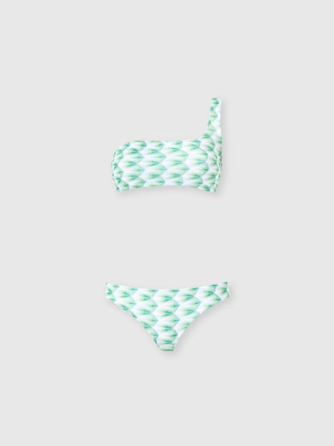 Missoni One-shoulder bikini in floral-pattern viscose
