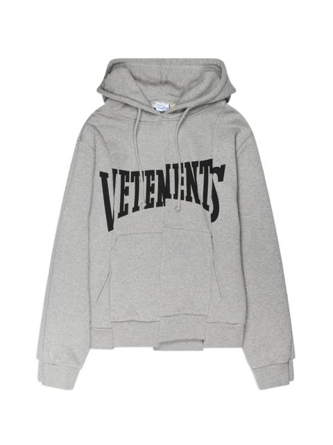 VETEMENTS Cut-Up Logo Fitted Hoodie "Grey" VTM-WHDS-0002