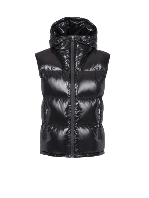 Balmain Hooded nylon quilted vest