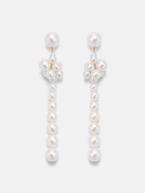 SOPHIE BILLE BRAHE Colonna Botticelli 14kt gold drop earrings with pearls