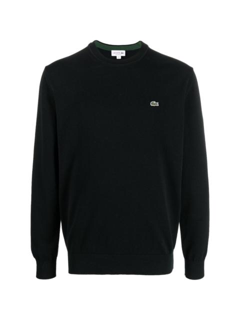 LACOSTE logo-embroidered crew-neck jumper
