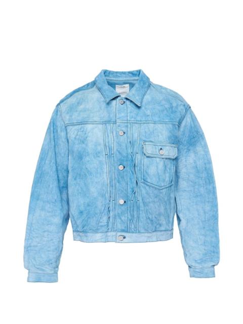 visvim pleated leather jacket