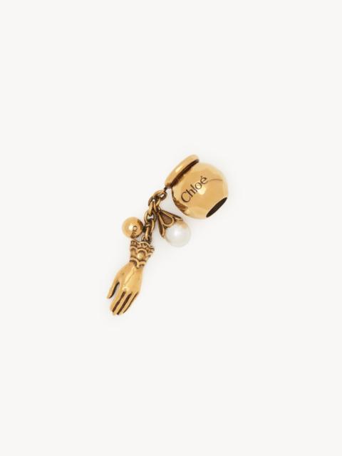 Chloé SPHERE HAND & PEARL DICE CHARM FOR BRACELET BAG IN BRASS