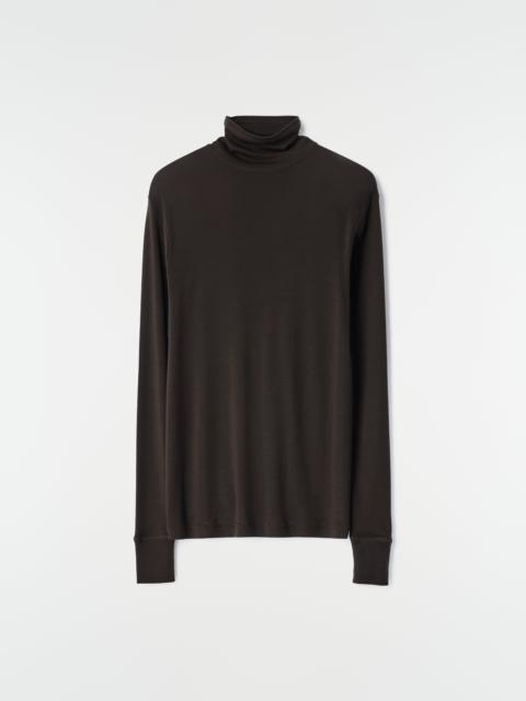 Lemaire STAND-COLLAR TOP IN WOOL AND SILK JERSEY