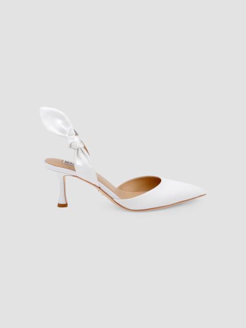 BADGLEY MISCHKA Women's Yuan 65MM Leather Slingback Pumps - White Crepe