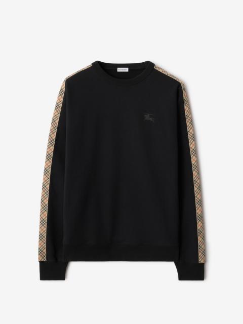 Burberry Check Trim Cotton Sweatshirt