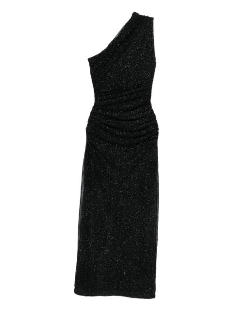 maje one-shoulder rhinestone-embellished dress