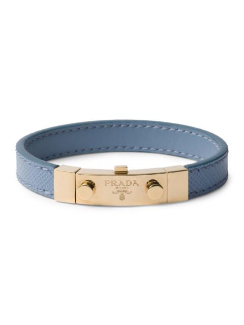 Prada Women's Saffiano Leather Bracelet - Blue