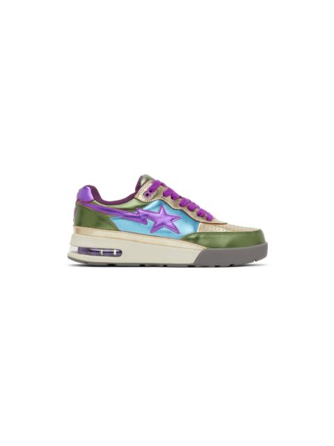 A BATHING APE® Gold & Green Sta Low Sneakers