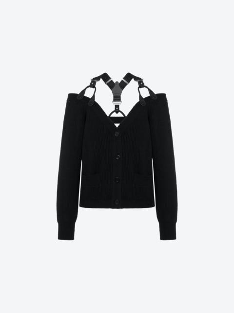 Moschino WOOL CARDIGAN WITH STRAPS