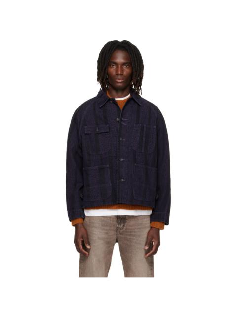 NEEDLES Black Python Jacquard Short Denim Jacket