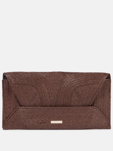 AQUAZZURA Vacanza Small raffia clutch