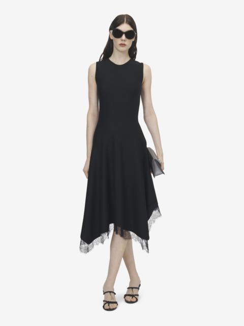 Alexander McQueen Lace Trim A-Line Dress