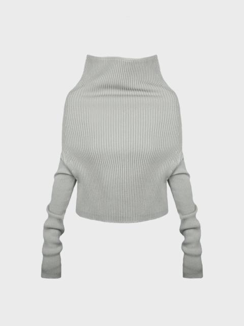 Rick Owens Long Sleeve Cowl Wool Knit Top