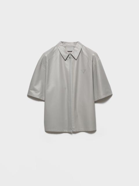 Prada Short-sleeved nappa leather shirt