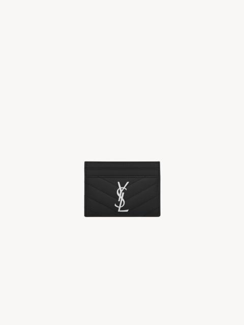 SAINT LAURENT CASSANDRE MATELASSÉ CARD CASE IN GRAIN DE POUDRE LEATHER