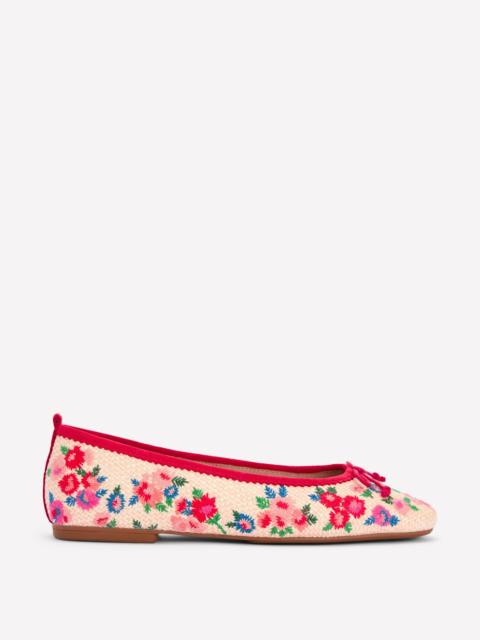 BODEN Kitty Flexi Sole Ballet Flats-Embroidered Natural