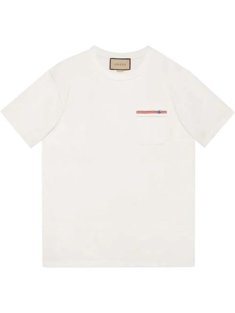 GUCCI embroidered pocket cotton T-shirt