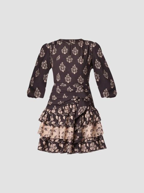Shoshanna Women's Janelle Printed Ruffle Mini Dress - Ecru
