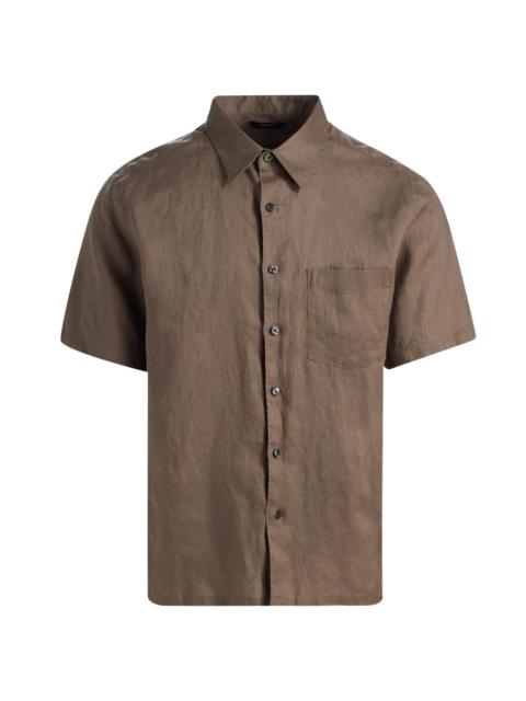 Theory Men's Irving Relaxed-Fit Linen Pocket Shirt - Morel