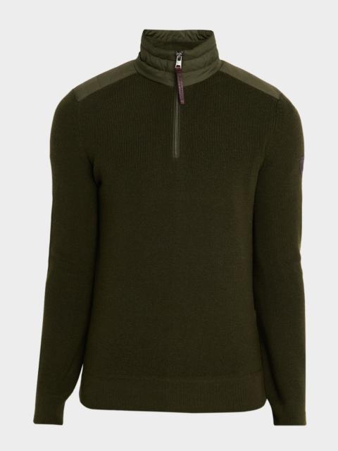 Polo Ralph Lauren Men's Washable Wool Knit Hybrid Quarter-Zip Sweater