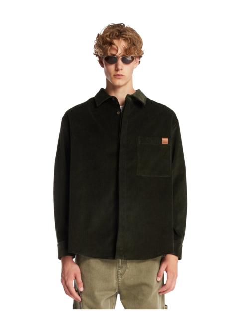 DARKPARK Green Ribbed Cotton Shirt