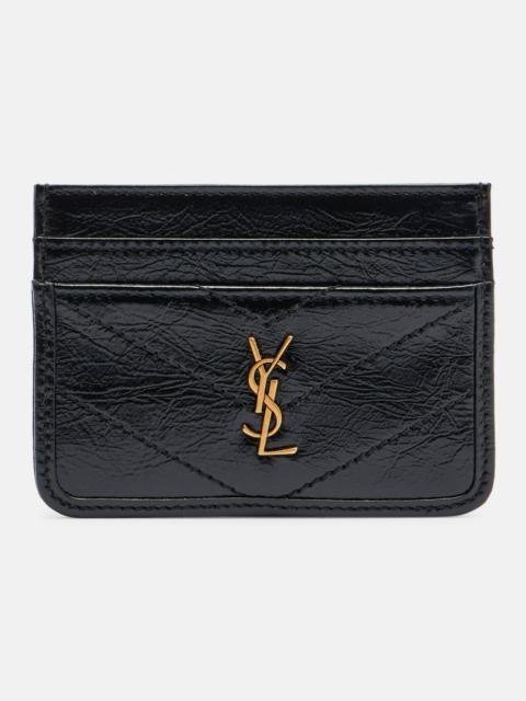 SAINT LAURENT Niki patent leather card holder