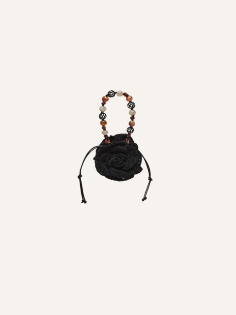 MAGDA BUTRYM Small Magda bag beads strap in black crochet