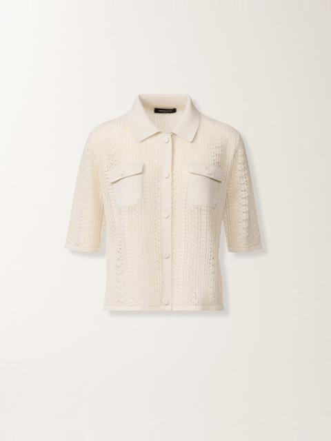 FABIANA FILIPPI Organic cotton polo with lustrous viscose