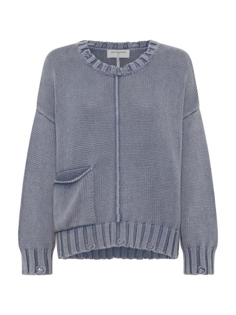ONE TEASPOON Acid Washed Oversized Pocket Sweater - Washed Blue