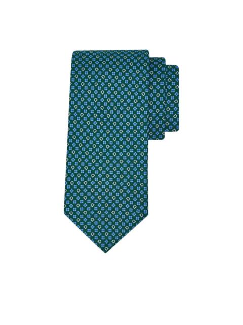 FERRAGAMO gancini flower print silk tie