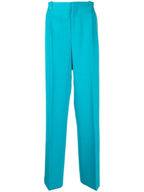 straight-leg wool trousers