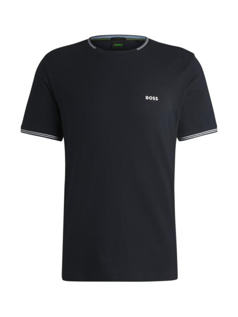 BOSS STRETCH-COTTON REGULAR-FIT T-SHIRT WITH CONTRAST LOGO