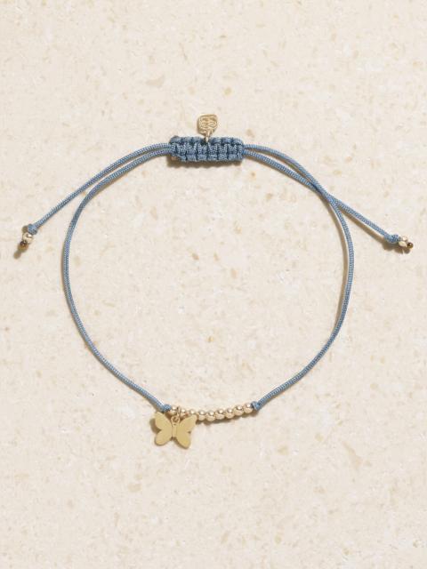 SYDNEY EVAN Butterfly 14-karat Gold Cord Bracelet