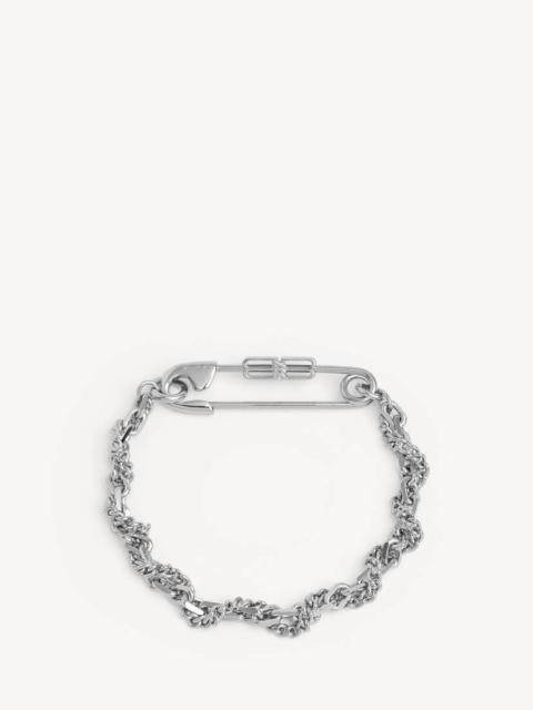 BALENCIAGA Men's Diy Pin Bracelet in Shiny Silver