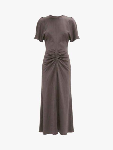 Victoria Beckham Bela Midi Dress In Ore