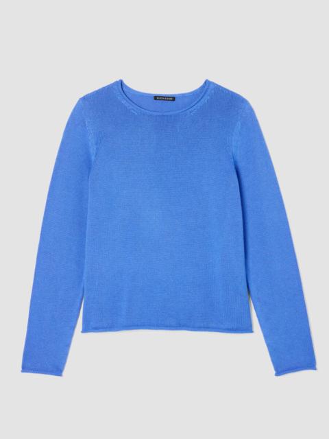 EILEEN FISHER Peruvian Cotton Blend Jewel Neck Top