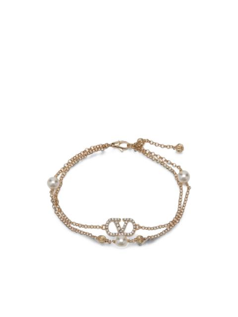 Valentino Vlogo-signature bracelet in metal, pearls and swarovski® crystals