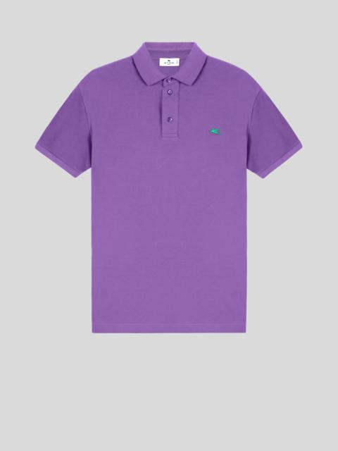 Etro PIQUET POLO SHIRT WITH EMBROIDERED PEGASO