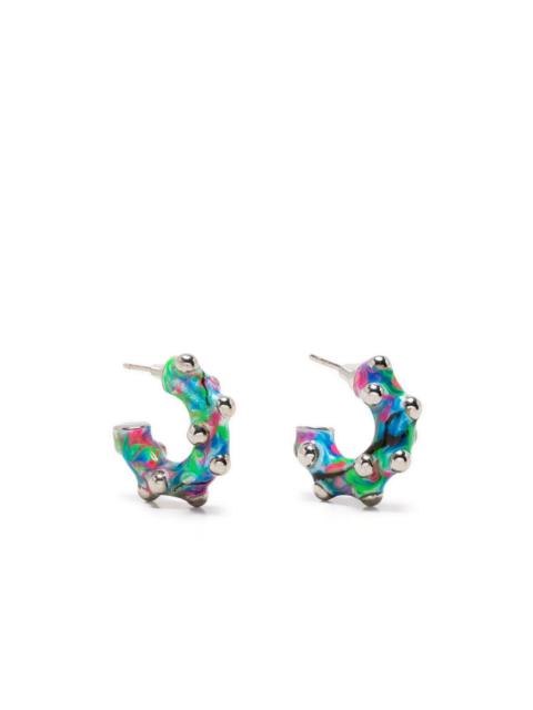 PANCONESI marble stud embellished hoops