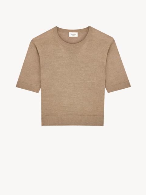 SAINT LAURENT SHORT-SLEEVE TOP IN SILK