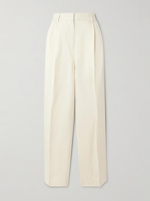 TOTEME Garderob Pleated Woven Tapered Pants