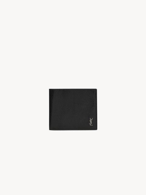 SAINT LAURENT TINY CASSANDRE EAST/WEST WALLET IN GRAINED LEATHER