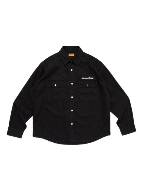 Human Made embroidered-text elbow-patch shirt