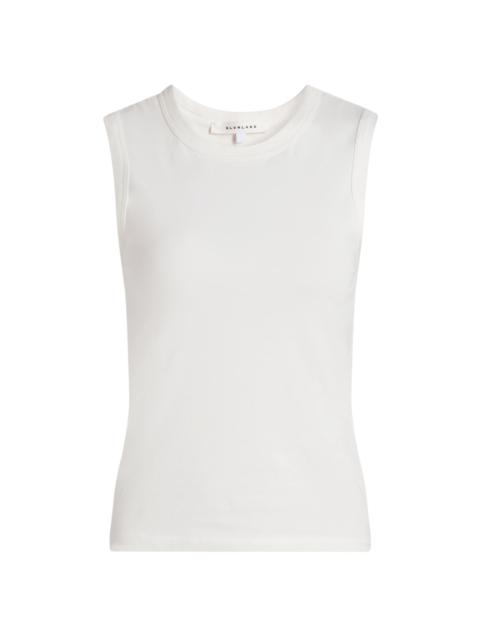 SLVRLAKE Women's Crew Cotton Tank - Natural White