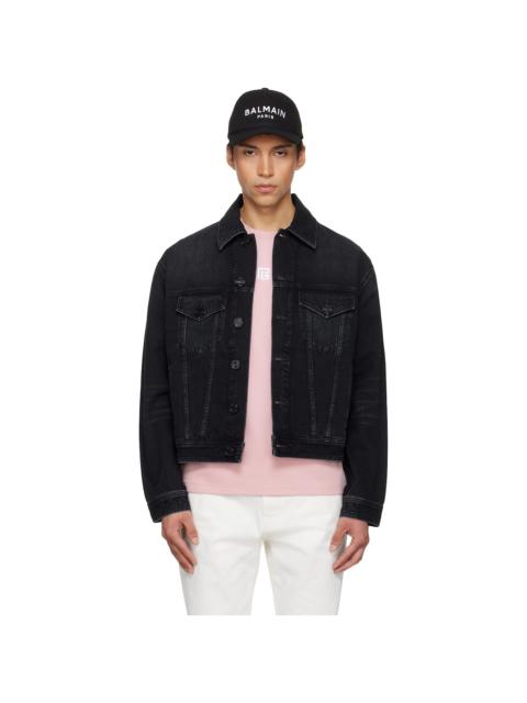 Balmain Black Faded Denim Jacket