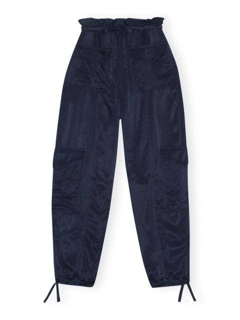 BLUE WASHED SATIN PANTS