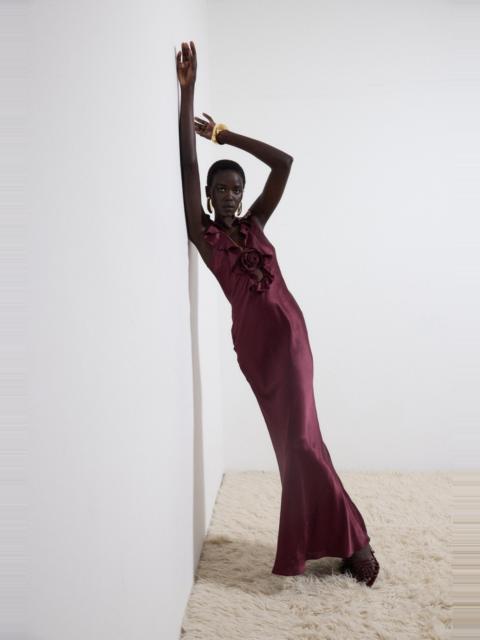 NEMA LONG DRESS IN EARTH SILK SATIN