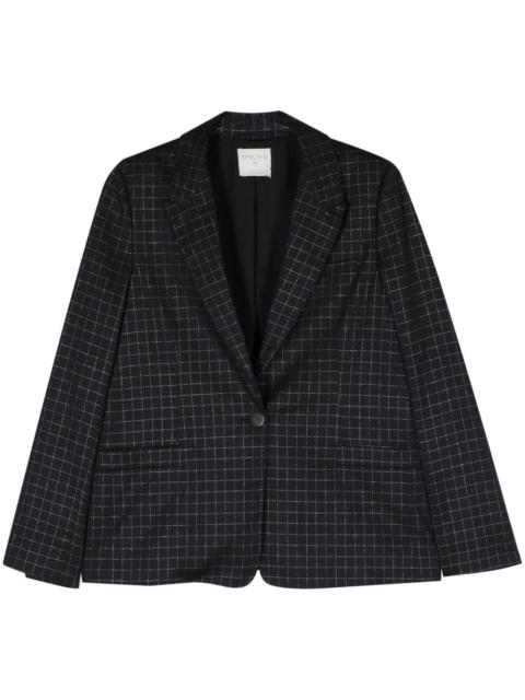 forte_forte grid-pattern single-breasted blazer